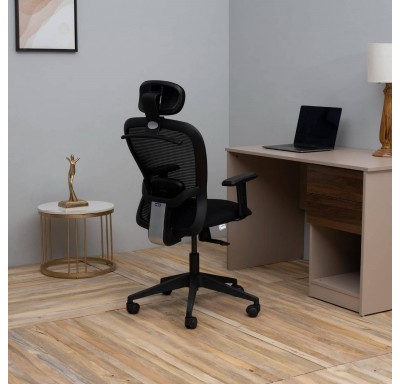 Safari High Back Chair Fabric - Nylon Base - Black - Single Lock