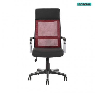 Maven High Back Chair Leatherette/Mesh Fabric - Maroon
