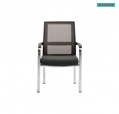 Damro  Visitor Chair Mesh Fabric/Leatherette Black