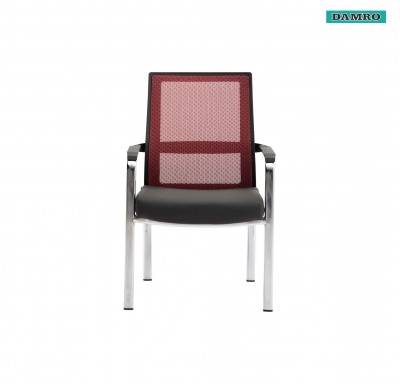 Damro  Visitor Chair Mesh Fabric/Leatherette Maroon