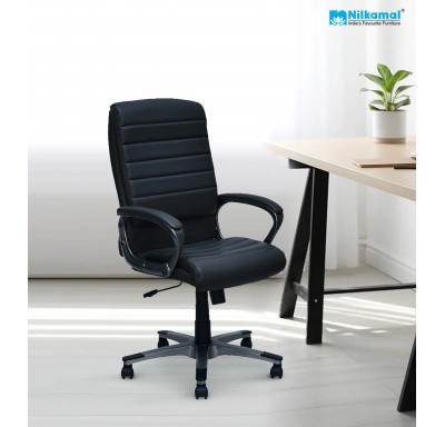 Bold High Back Chair Leatherette - Black