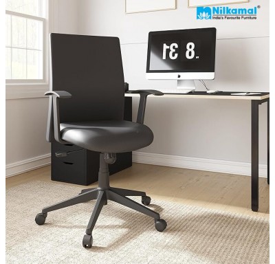 Optima  Medium Back Chair Fabric - Black