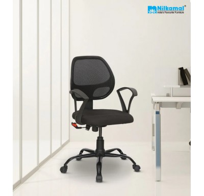 Mustang Medium Back Chair Mesh Fabric - Black